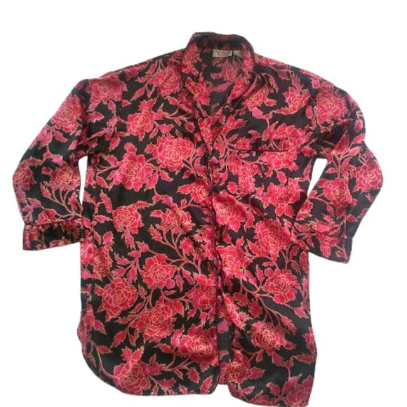 Victorias Secret Gold Label Women's Sleepshirt Medium Floral Print, Vintage - Picture 3 of 6